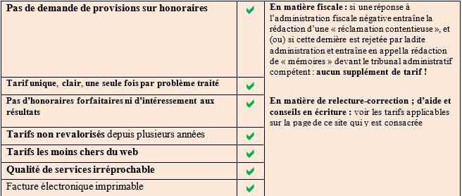 Tarifs fiscaux de Didier BROCHON alias CDJF-CASAV 